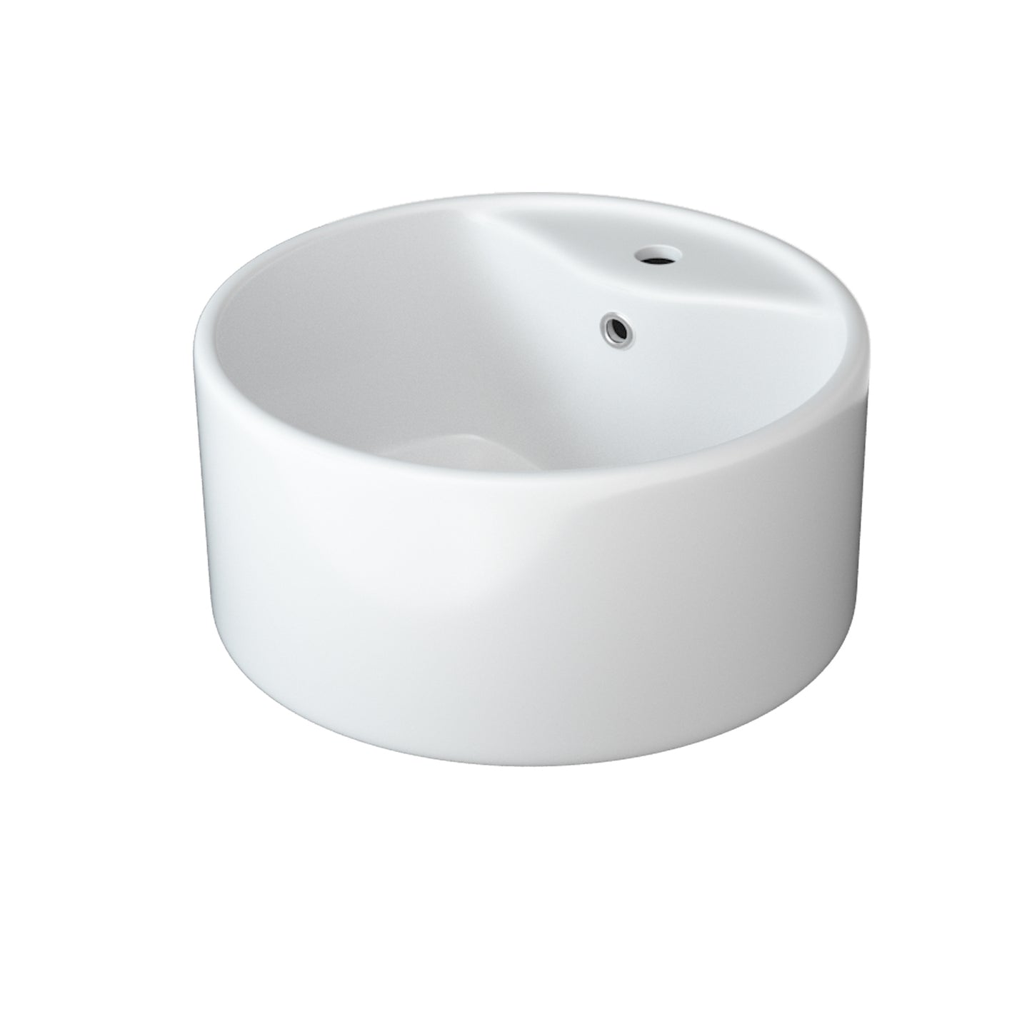 Vessel Bathroom Sink Basin in White Ceramic