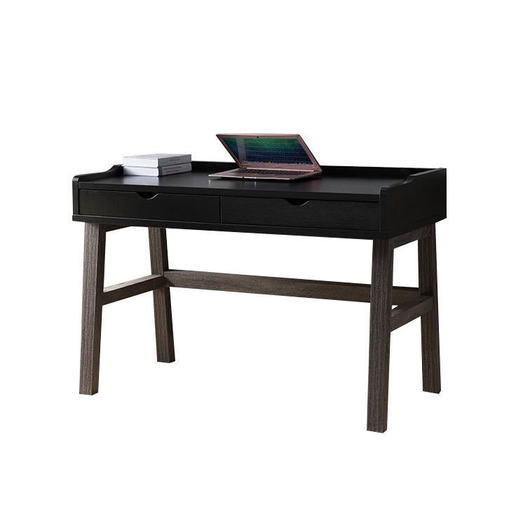 Two-Tone Black and Grey Writing Desk with Storage Drawers