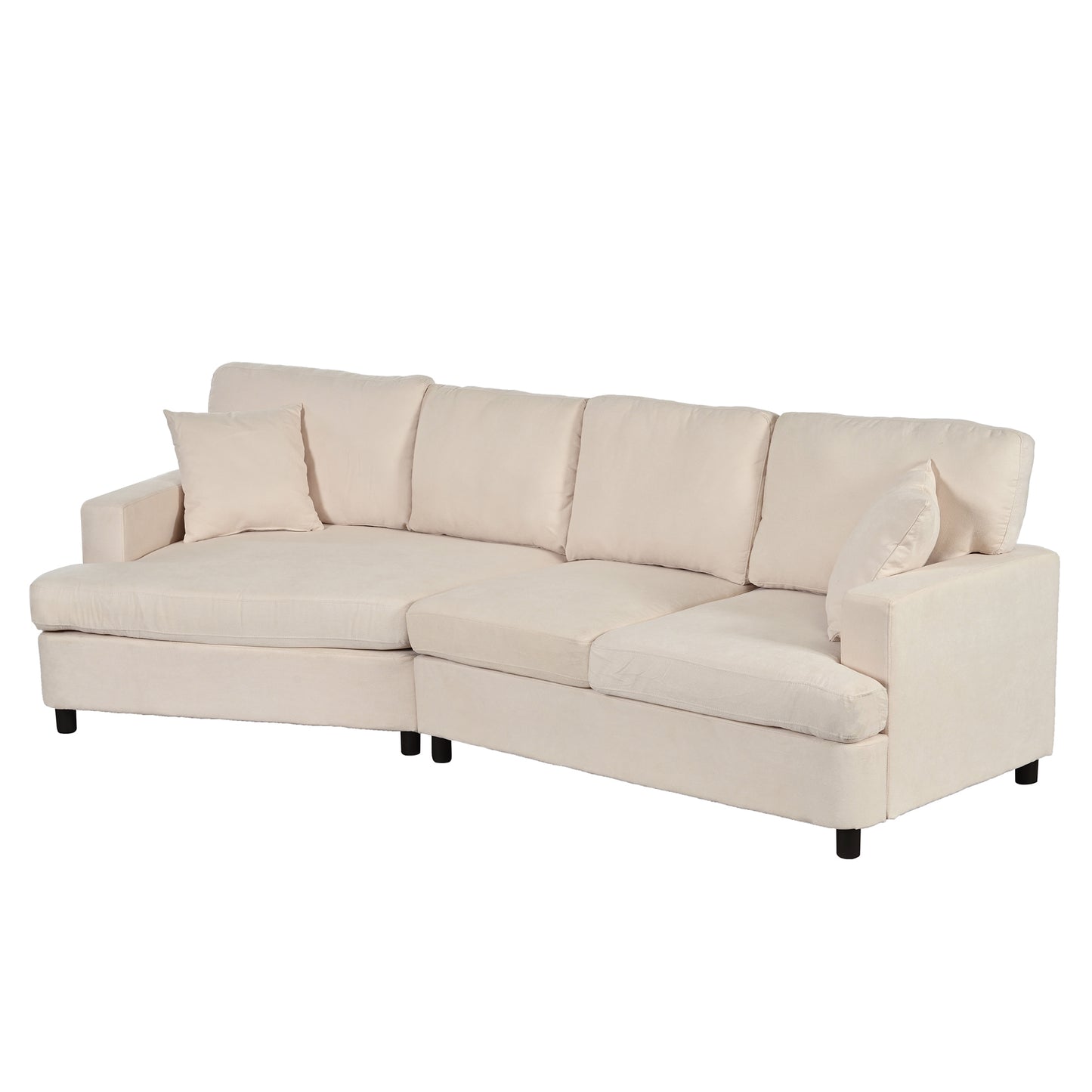 U_STYLE 3 Seat Streamlined Sofa with Removable Back and Seat Cushions and 2 pillows, for Living Room, Office, Apartment