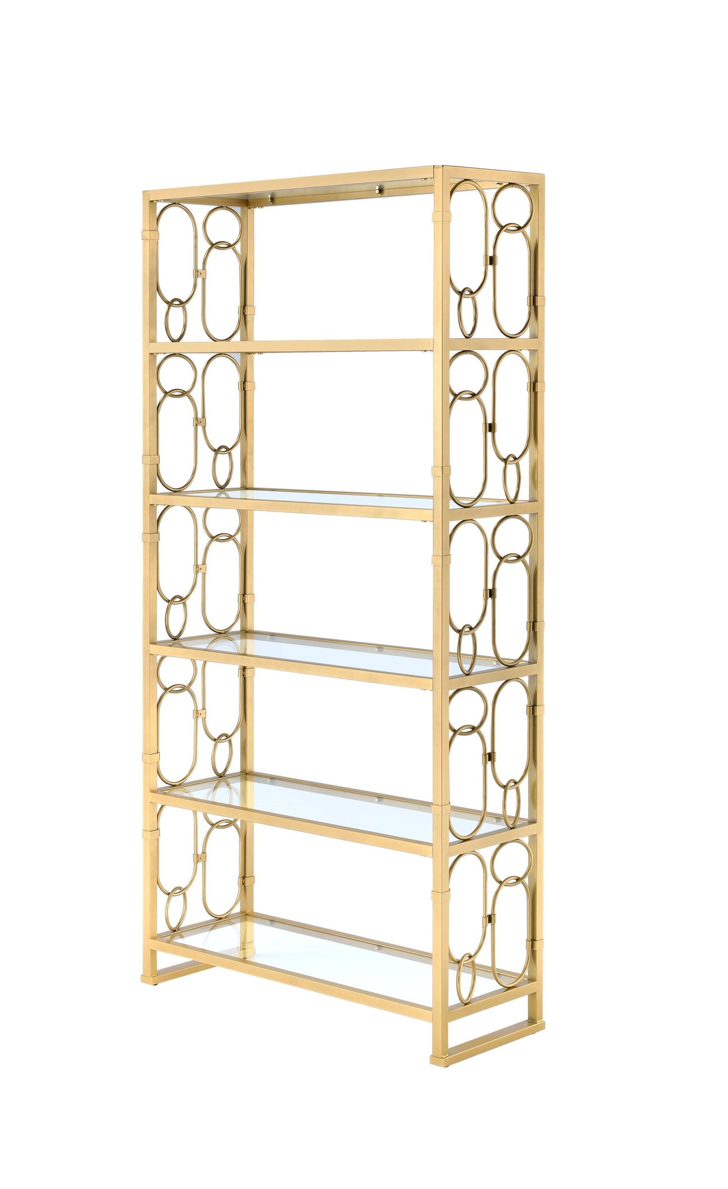 Milavera Bookshelf in Gold & Clear Glass 92470