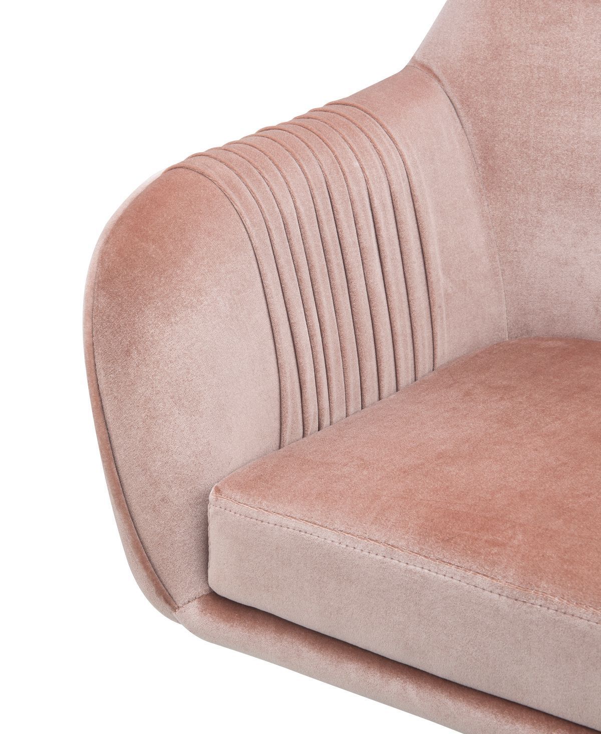 Eimer Office Chair in Peach Velvet & Chrome 92504