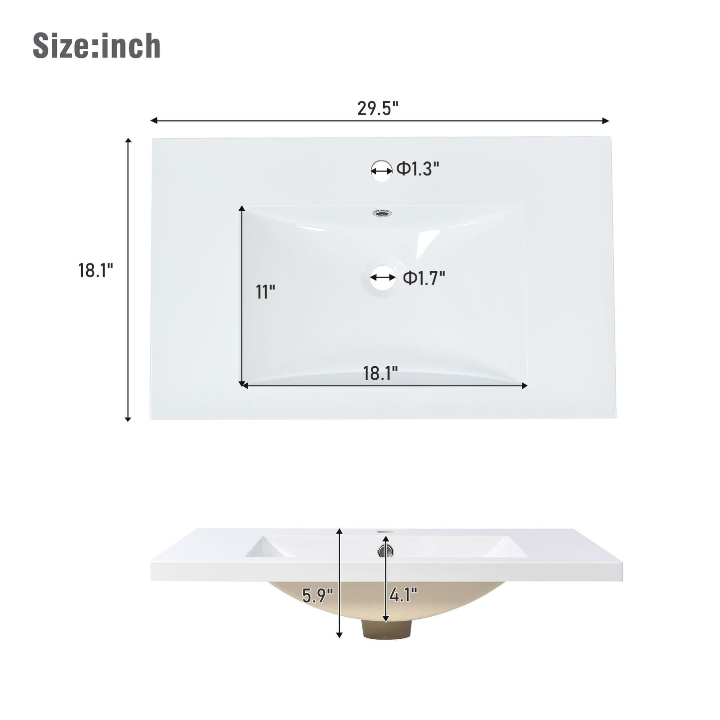 30" Bathroom vanity-sink