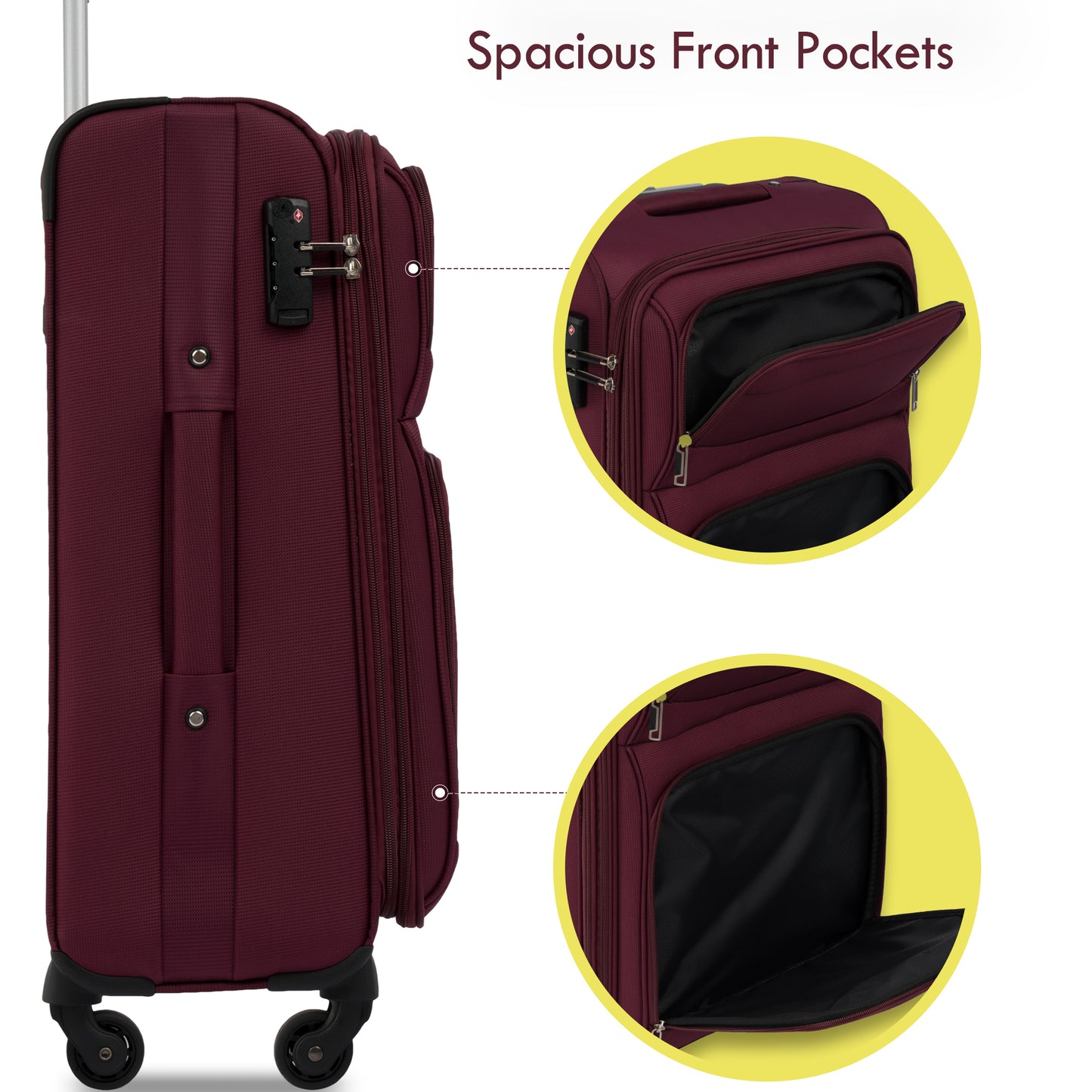 Softside Luggage Expandable 3 Piece Set Suitcase Upright Spinner Softshell Lightweight Luggage Travel Set