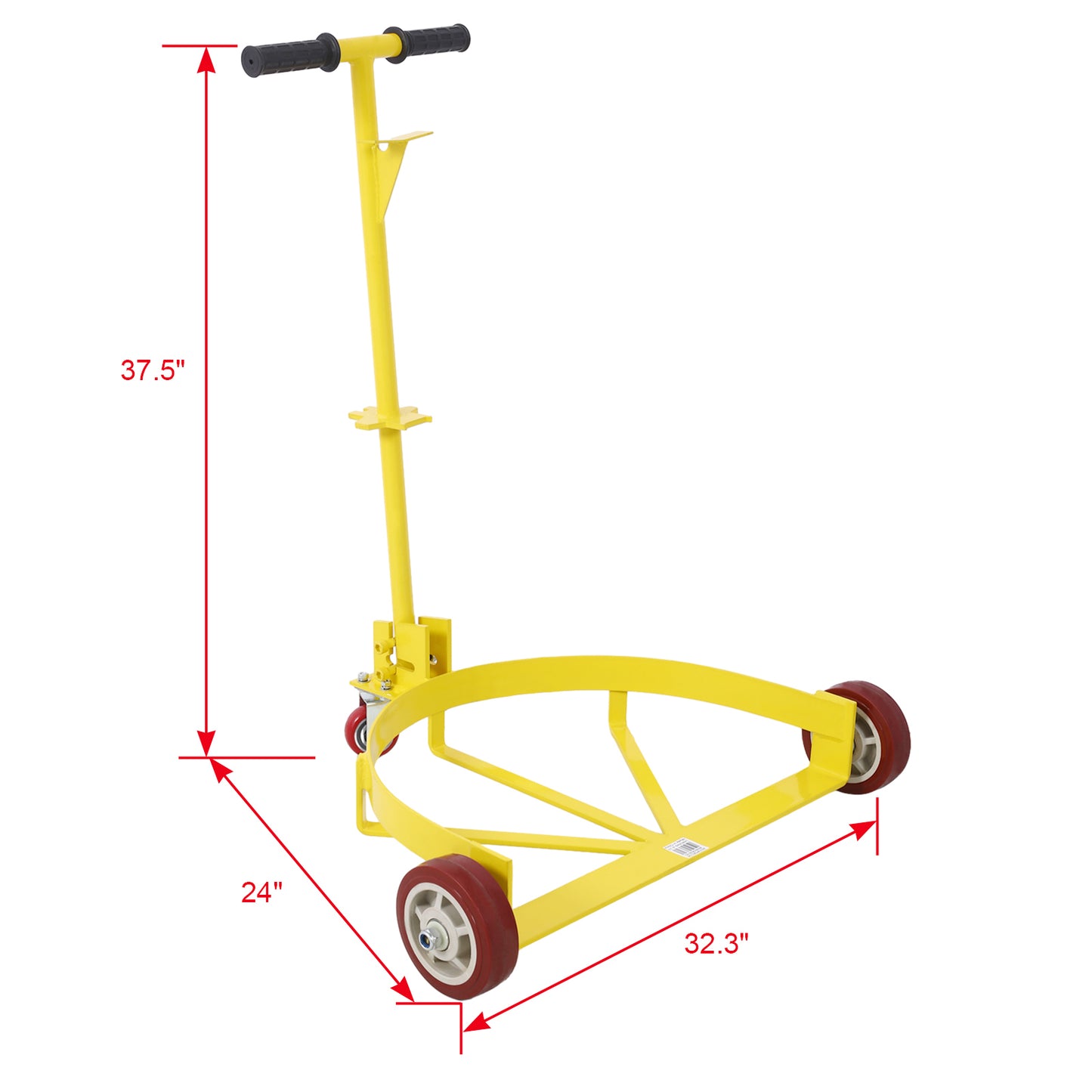 55 Gallon Drum Dolly 1pk - 1200 lb Capacity Oil Barrel Drum Roller Cart - Low Profile Steel Oil Drum Caddy