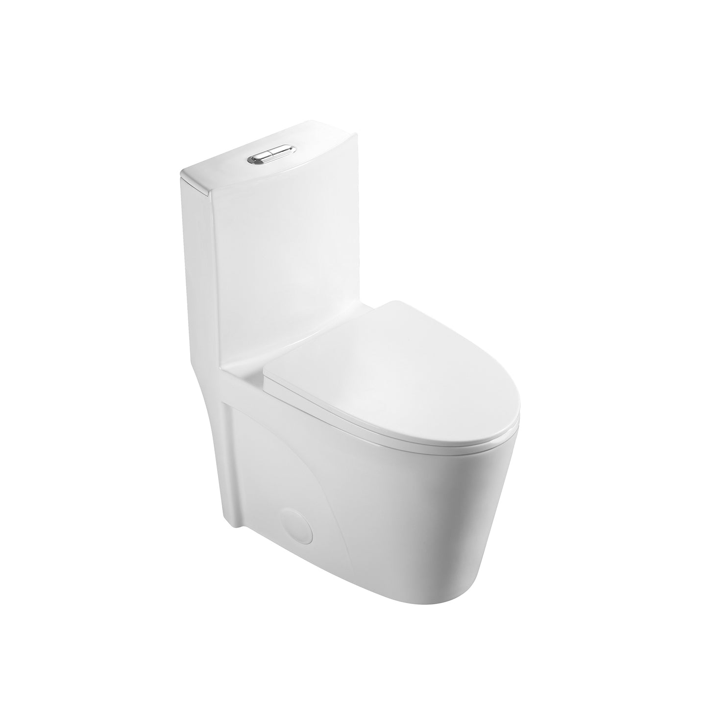 One-piece Dual Flush Elongated Toilet in White