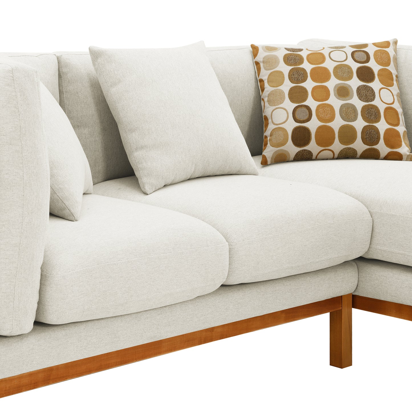 Modern L-shaped Sectional Sofa with Chaise Lounge and Pillows