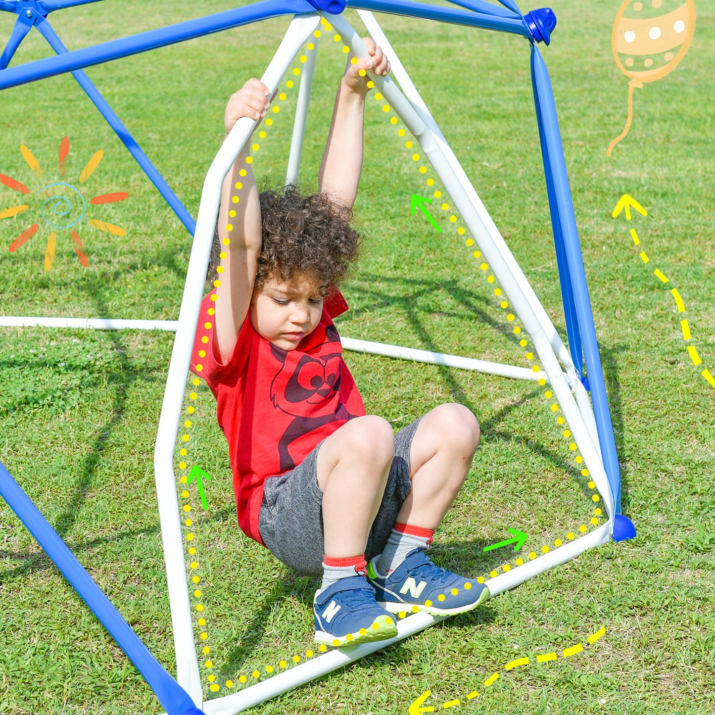 Geometric Dome Climber Play Center - 11ft, Rust & UV Resistant Steel, 900 LBS Capacity