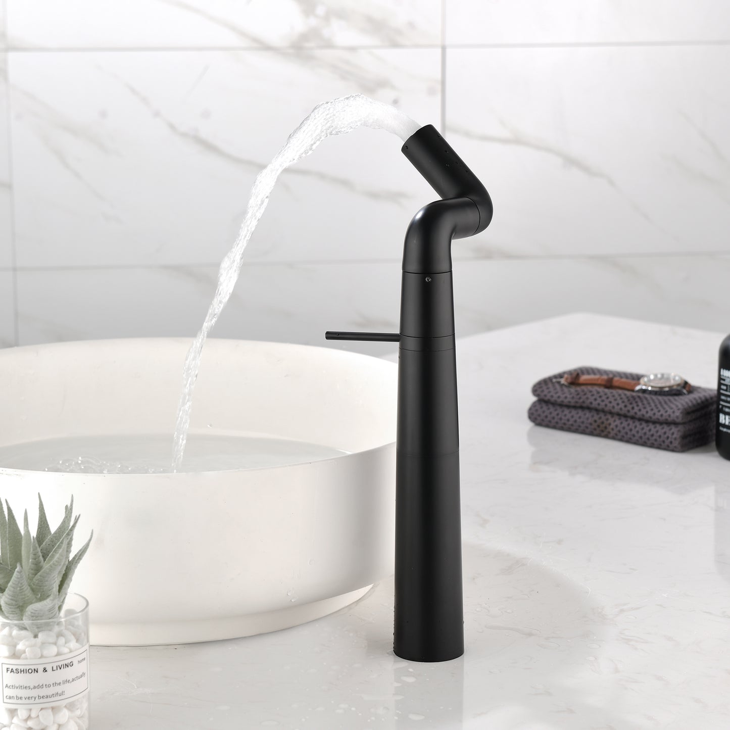 Elegant Matte Black Brass Bathroom Faucet