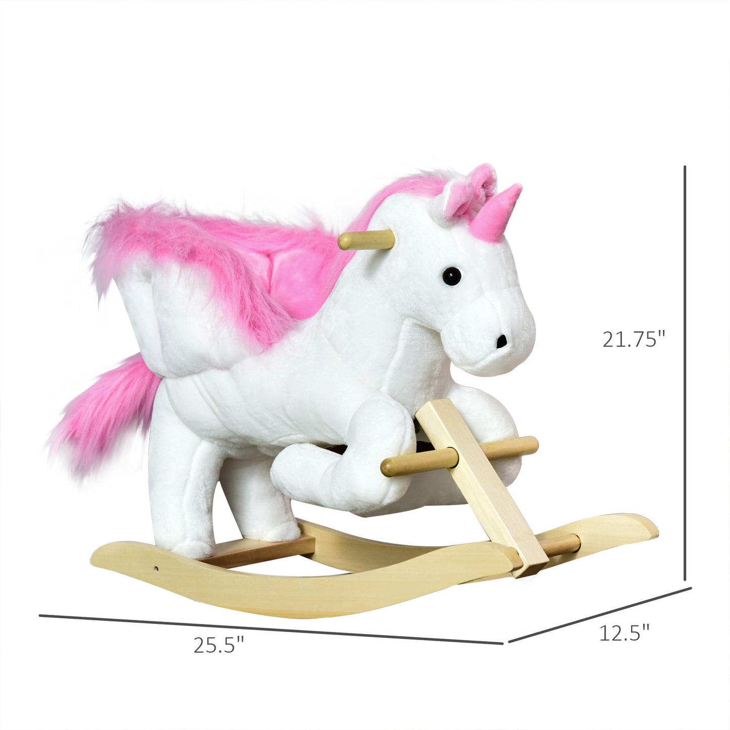 Unicorn Baby Rocking Horse Toy for Kids with Lullaby Song, Plush Ride on Horse with Heavy-Duty Support System, Interactive Toy Pretend Play Toy for Toddlers