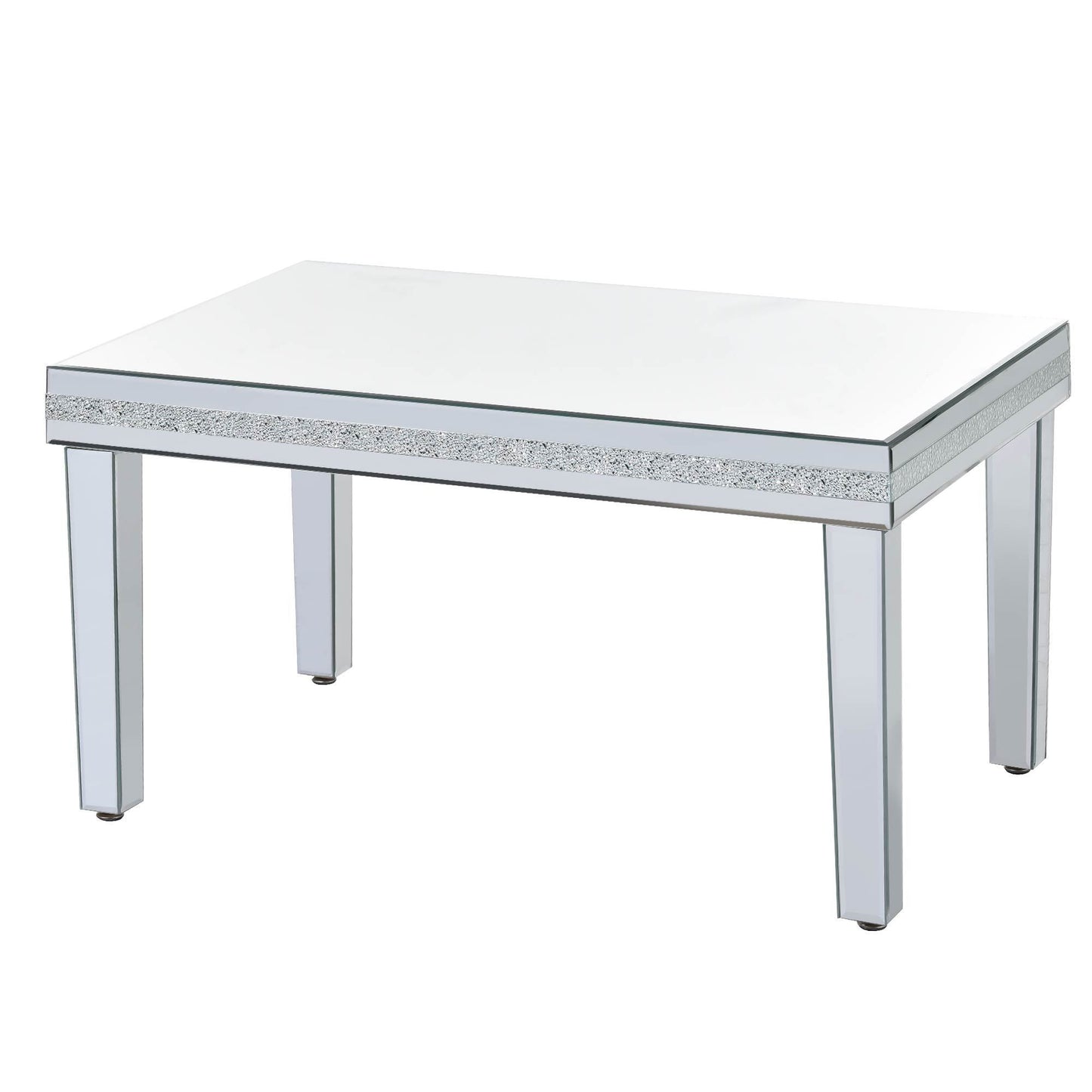 Elegant Crystal-Design Adjustable Glass Coffee Table