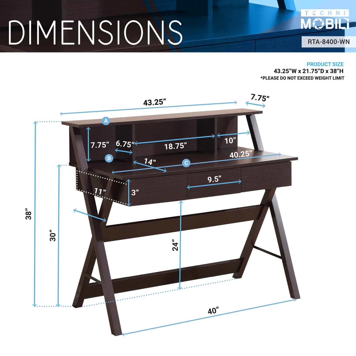 Elegant Writing Desk with Ample Storage in Wenge Wood