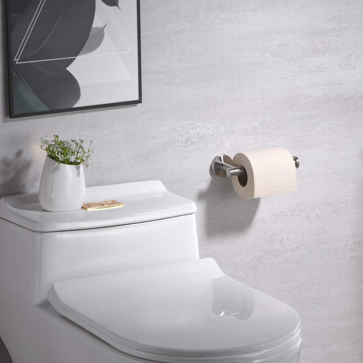 Rust-Resistant Stainless Steel Toilet Paper Holder with Brushed Nickel Finish for Wall Mount