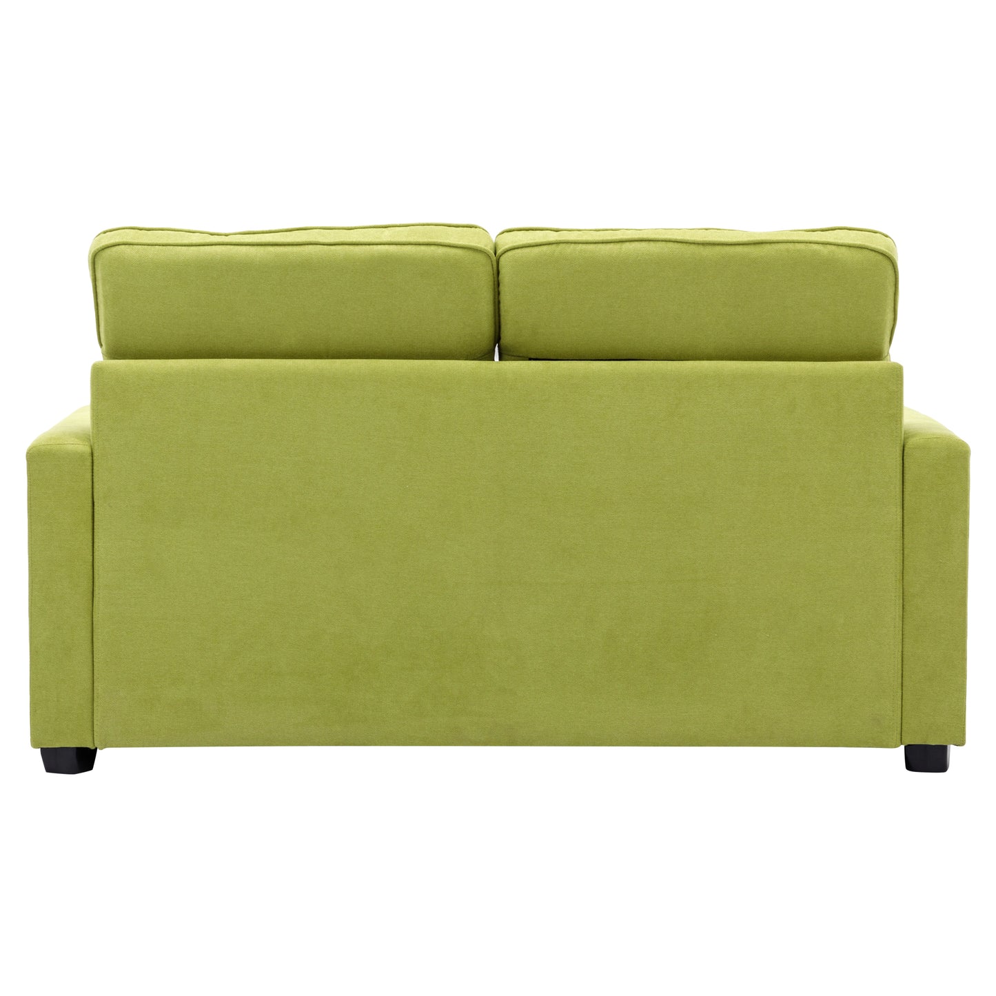 Loveseat Sofa with Pull-Out Bed, Green Chenille Upholstery