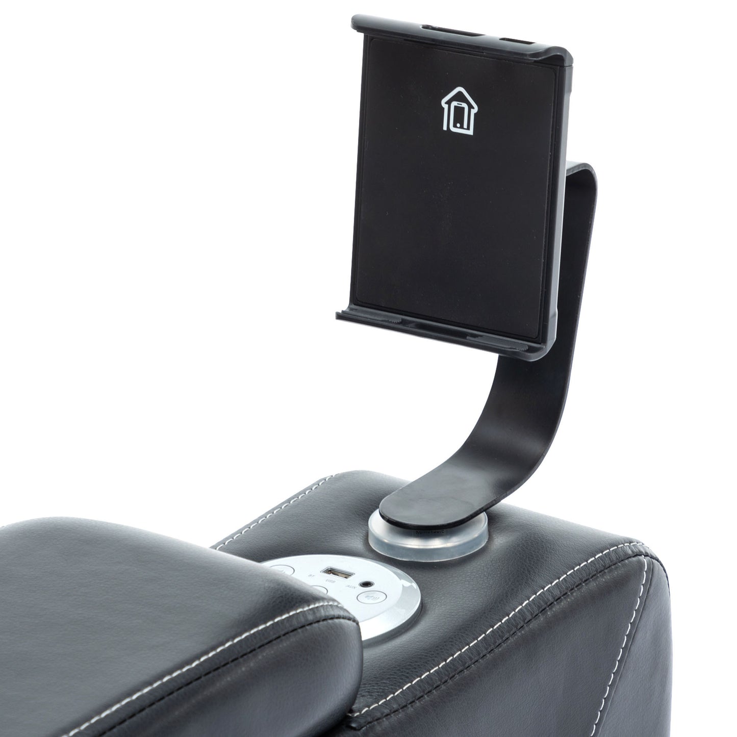 Luxurious Bluetooth Surround Sound Power Recliner with Swivel and Storage, Black