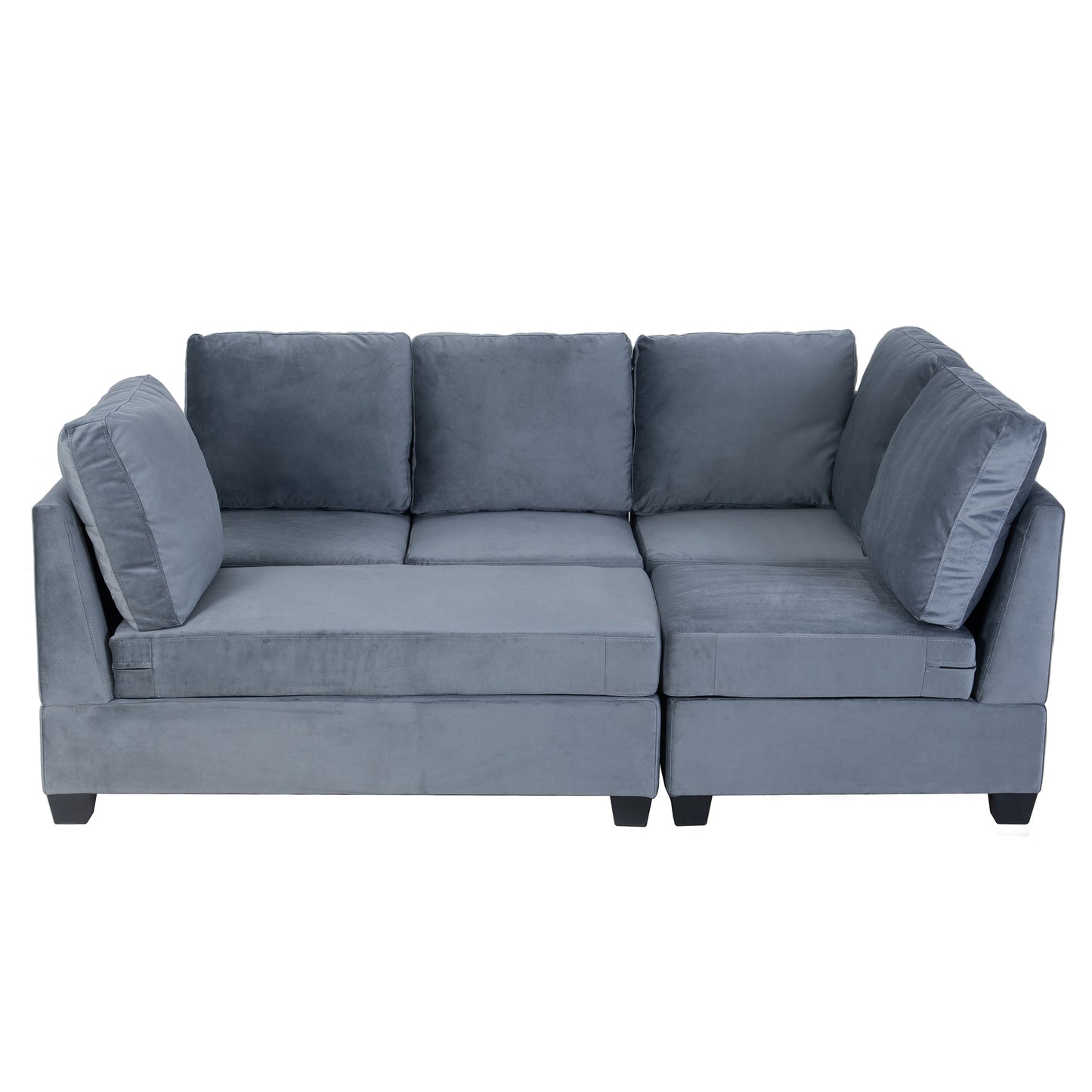 138*57 Modern L shape Sectional Sofa with Convertible Chaise Lounge