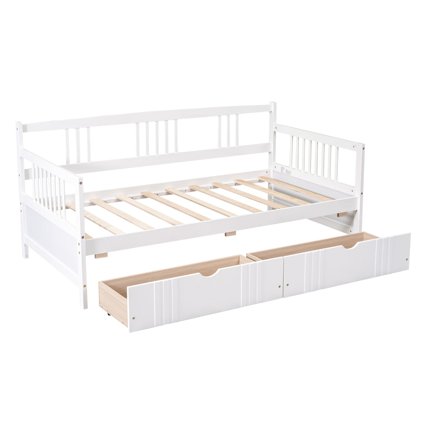 Twin Size Daybed Wood Bed with Two Drawers,White(OLD SKU:LP000057AAK)