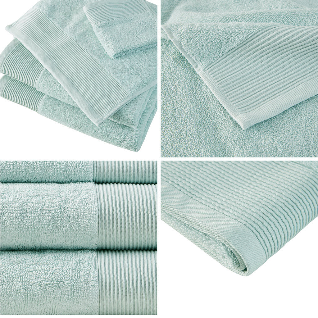 6-Piece Set of Luxurious Antimicrobial Cotton and Tencel Towels