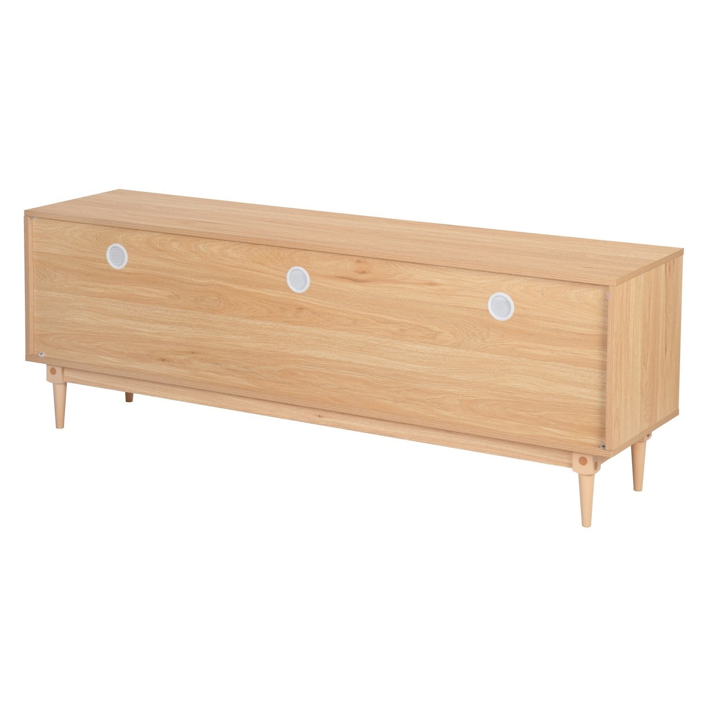 Entertainment Console with Rattan Storage for 65-70 inch TV