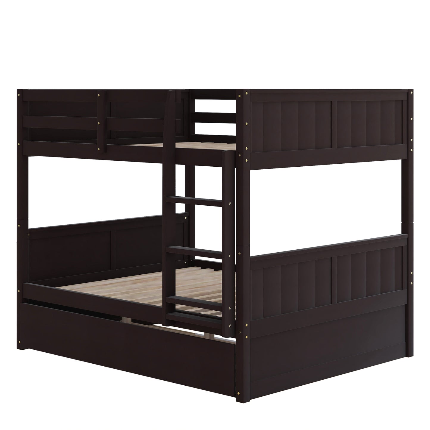 Full-Over-Full Bunk Bed with Twin Trundle - Espresso Finish