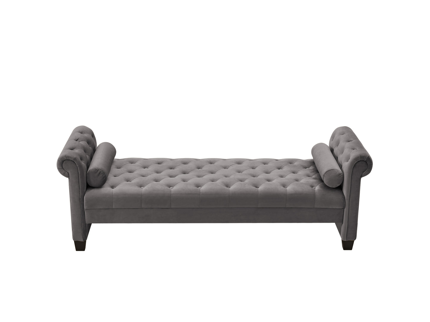 2038 Large Dark Gray Rectangular Sofa Ottoman