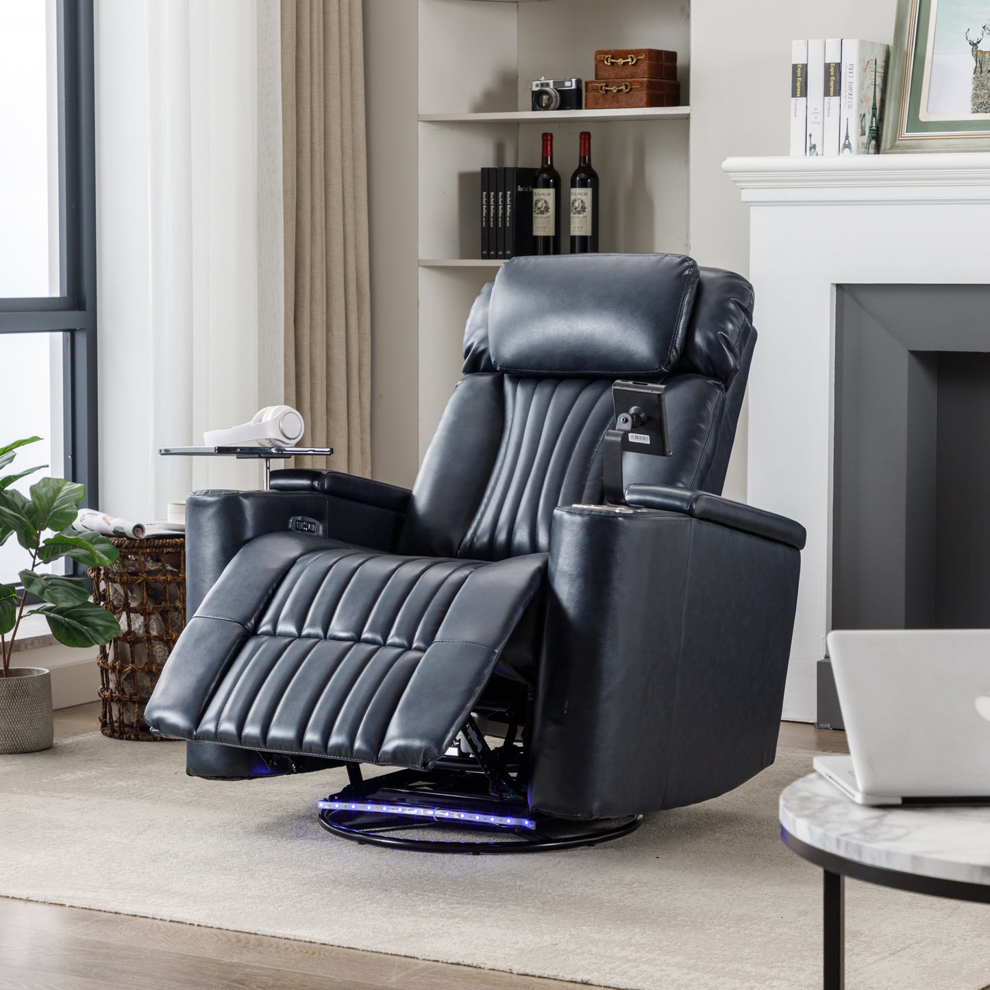 Ultimate Comfort 270° Power Swivel Recliner with Home Theater Features, Blue
Ultimate Comfort 270° Power Swivel Recliner with Home Theater Features, Blue