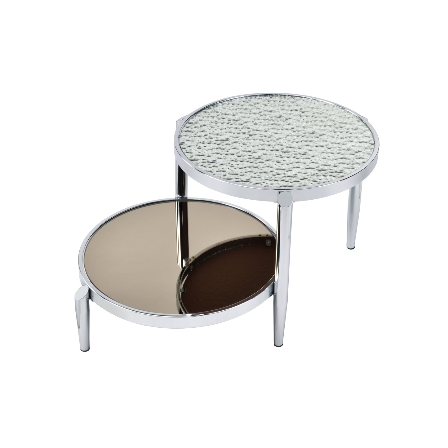 Elegant Glass and Chrome Finish Abbe Coffee Table LV00572