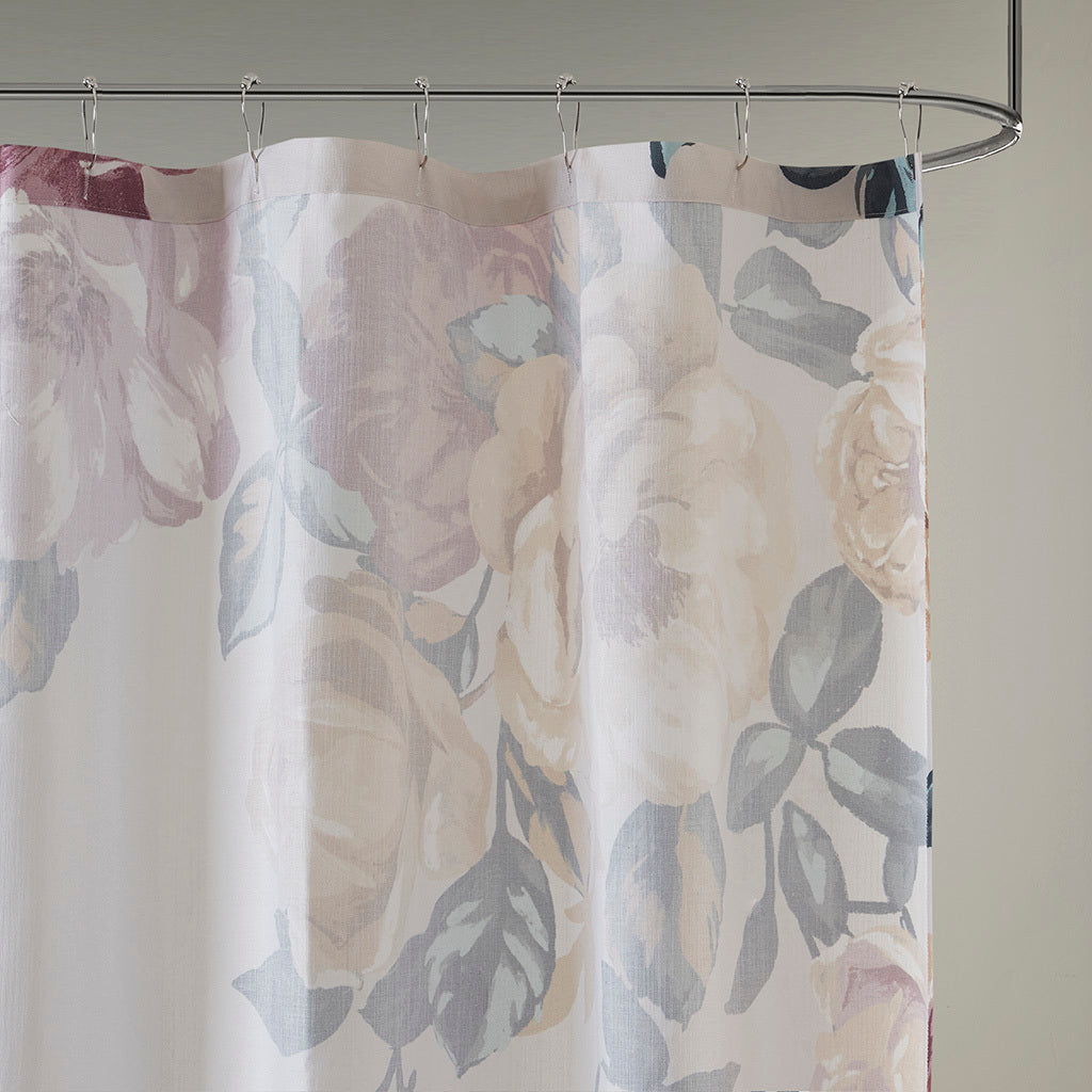 Madison Park Charisma Cotton Floral Bathroom Shower Curtain