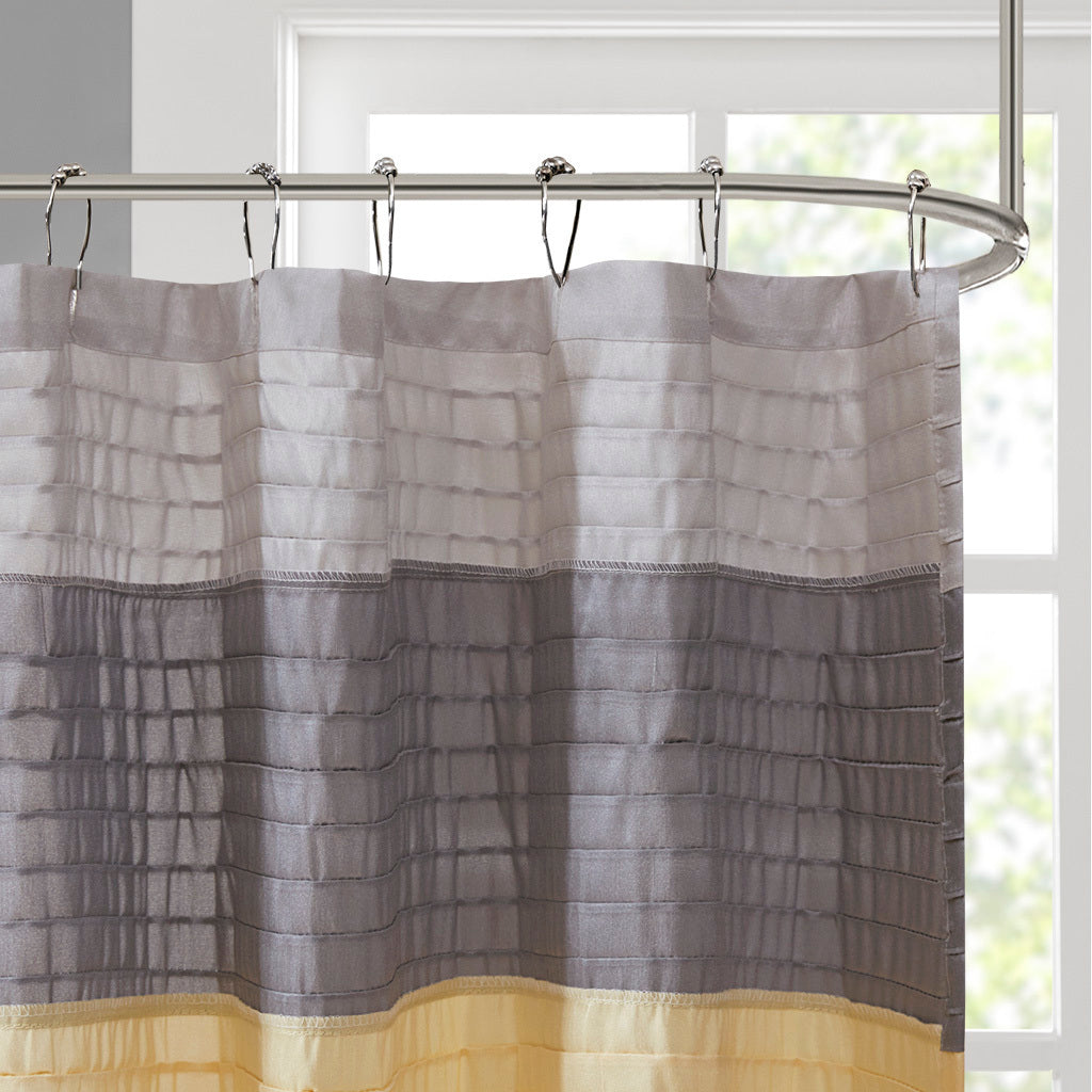 Luxurious Silk-Inspired Shower Curtain with Unique Textural Design