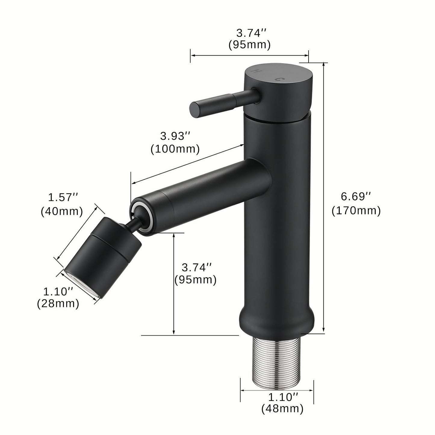 Modern Matte Black Bathroom Faucet with 360° Rotating Aerator for Enhanced Sink Functionality