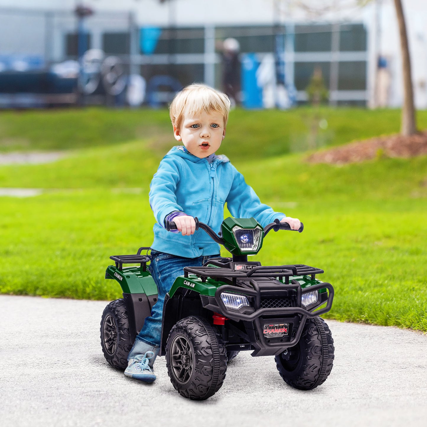 12V Kids Green ATV with AUX and USB Ports