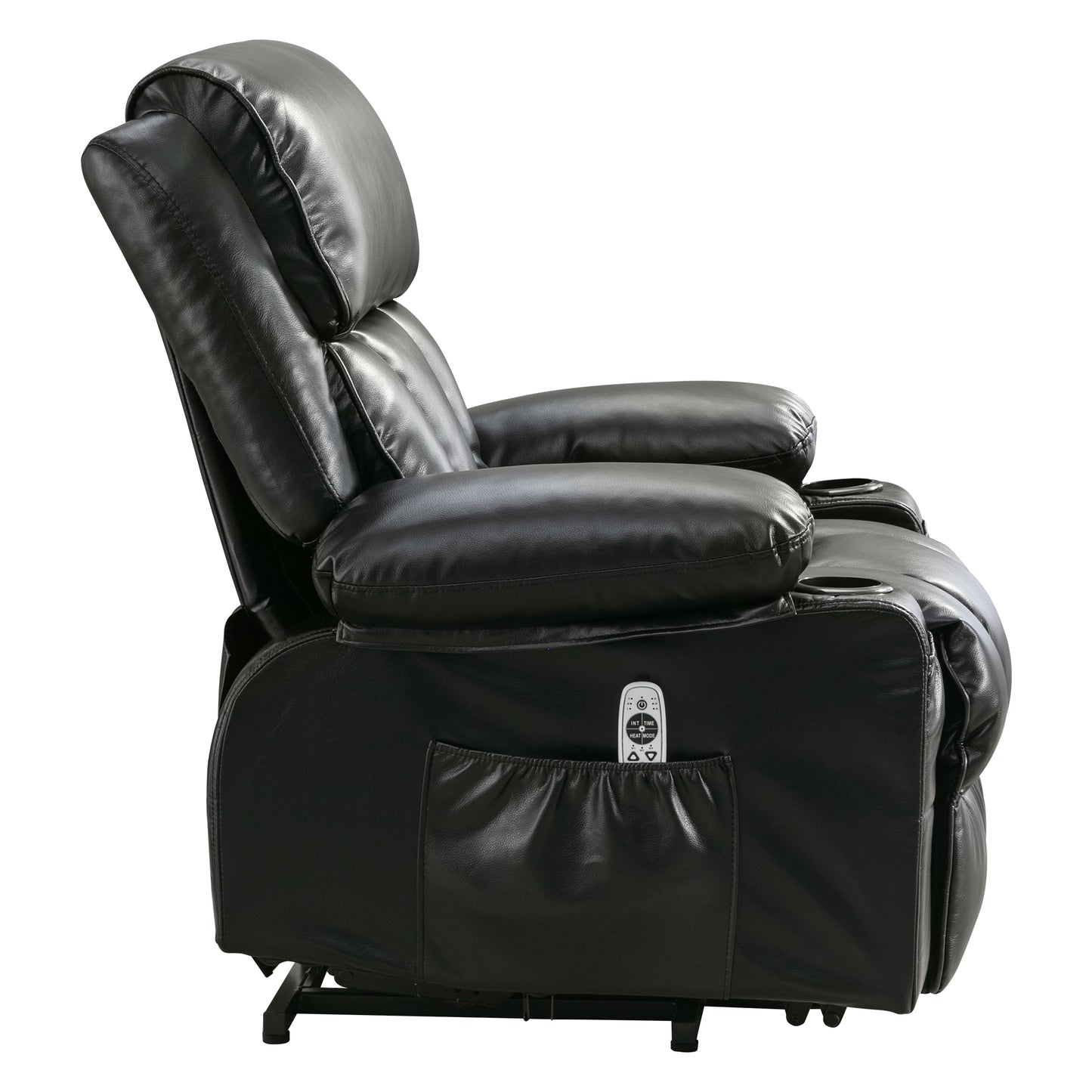 Comfort Plus Elderly Power Lift Recliner Chair with Heat, Massage, and Infinite Position - Black