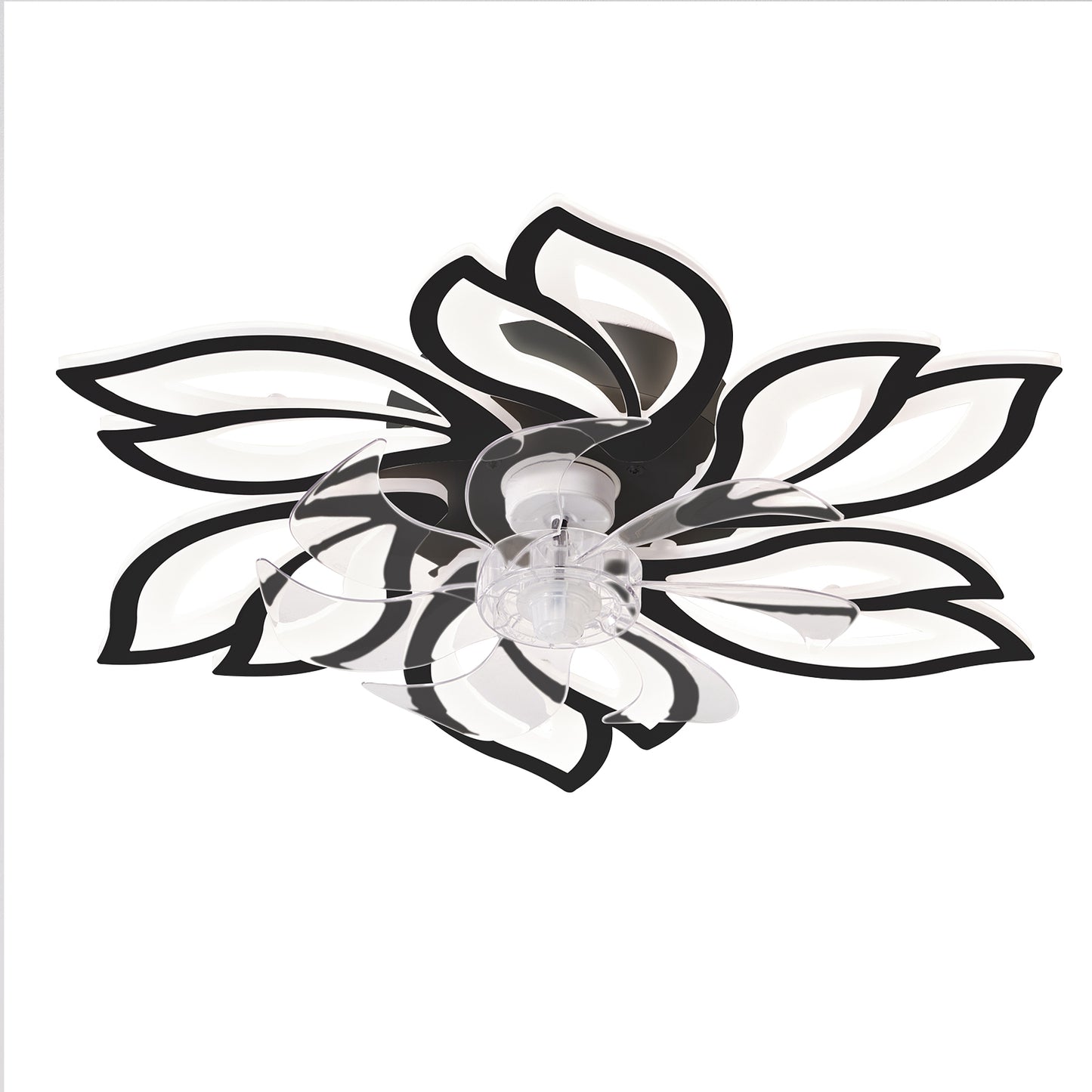 26 Black Ceiling Fan with Dimmable LED Lights and Remote Control