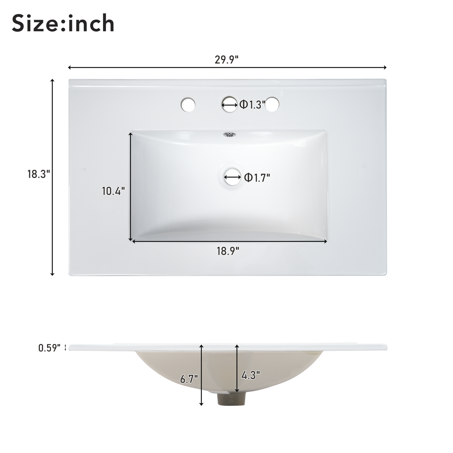 [Sink Only] 30" Bathroom vanity