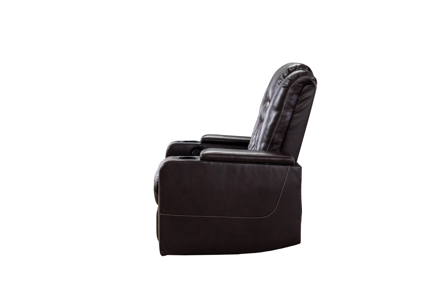 Luxurious PU Recliner with Built-In Cup Holders, Storage, and USB Port