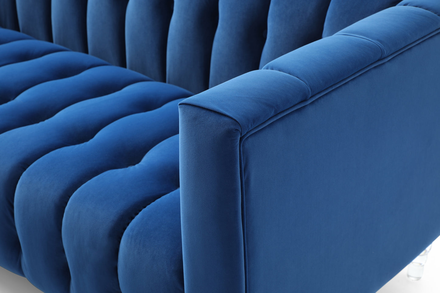 Sleek Blue Velvet 2-Seater Sofa