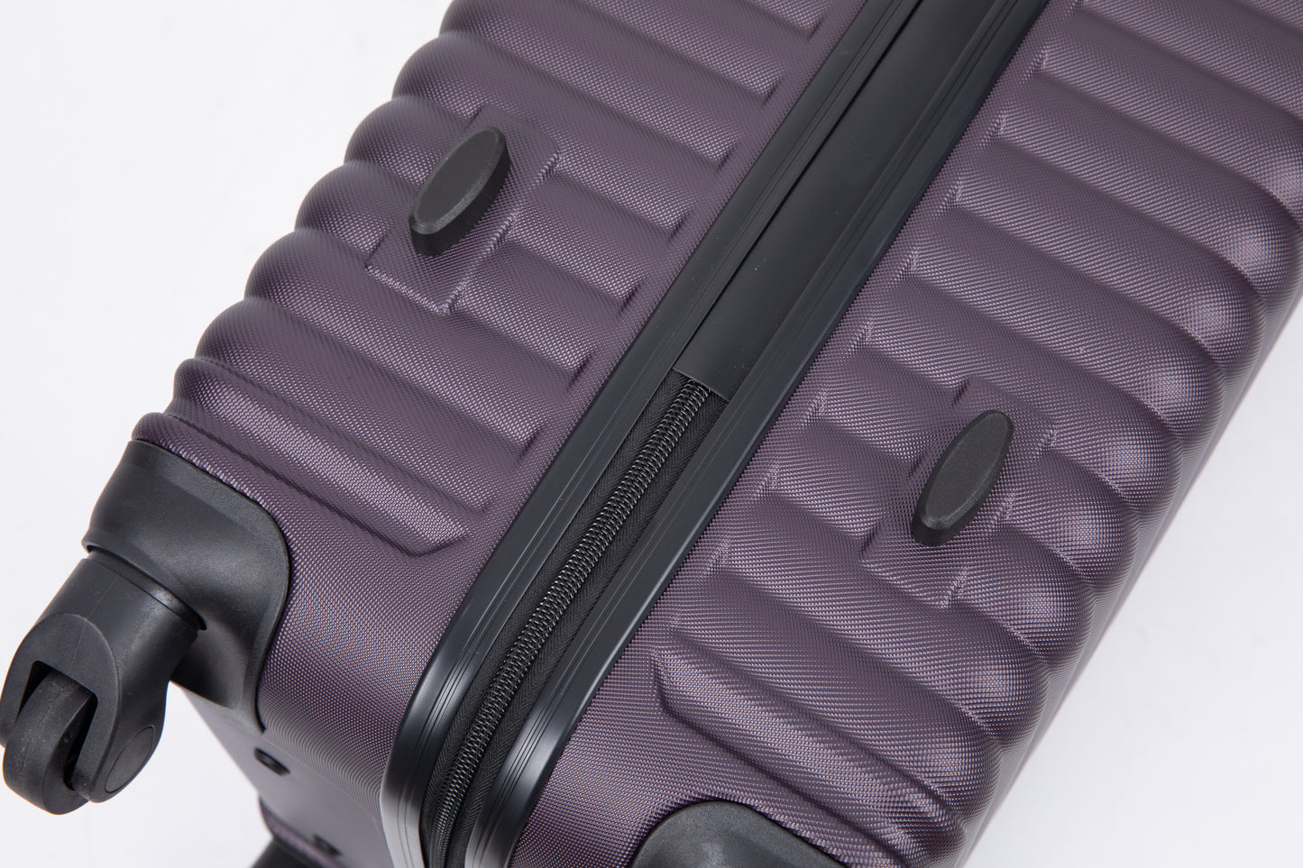 3 Piece Luggage Sets ABS Lightweight Suitcase with Two Hooks, Spinner Wheels, TSA Lock, (20/24/28) PURPLE