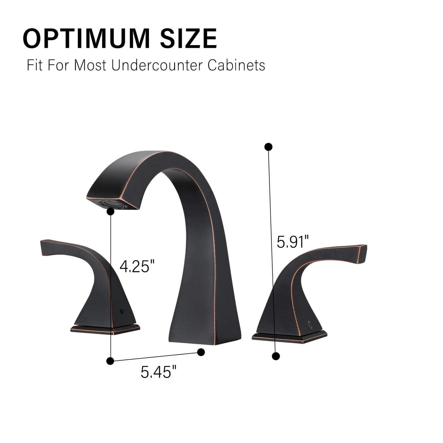 Bathroom Sink Faucet with 2 Handles and Drain in Oil Rubbed Bronze