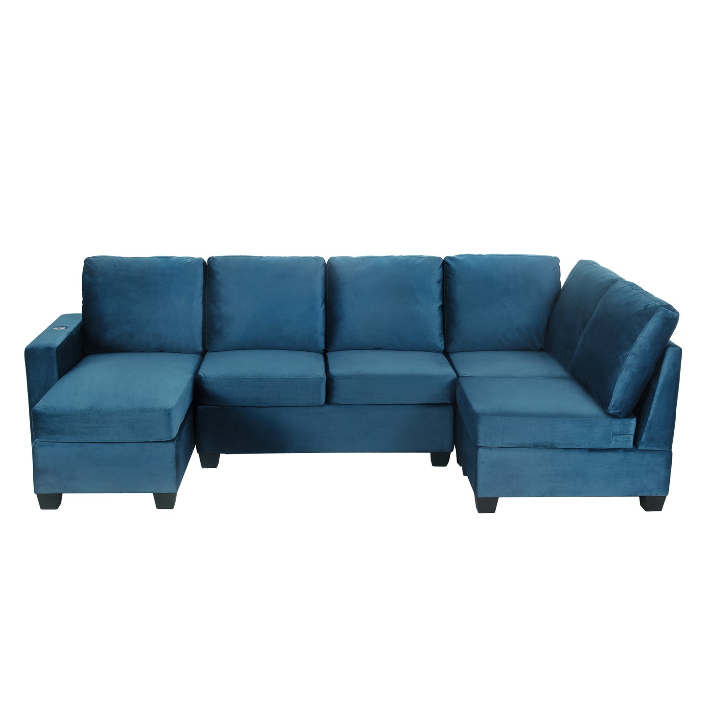 Modern L-Shaped Sectional Sofa with Convertible Chaise Lounge