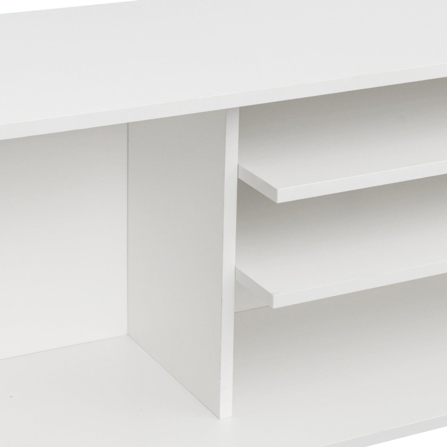 Modern White TV Stand with Ample Storage and Sturdy Frame