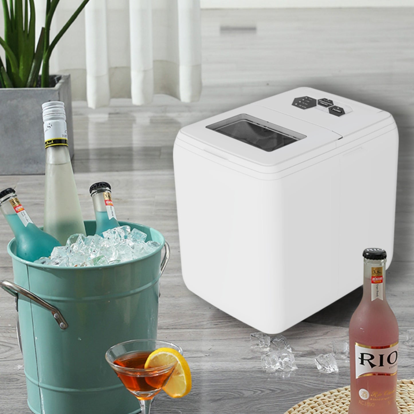 Portable 44-Pound Ice Maker for Home and Outdoor Use