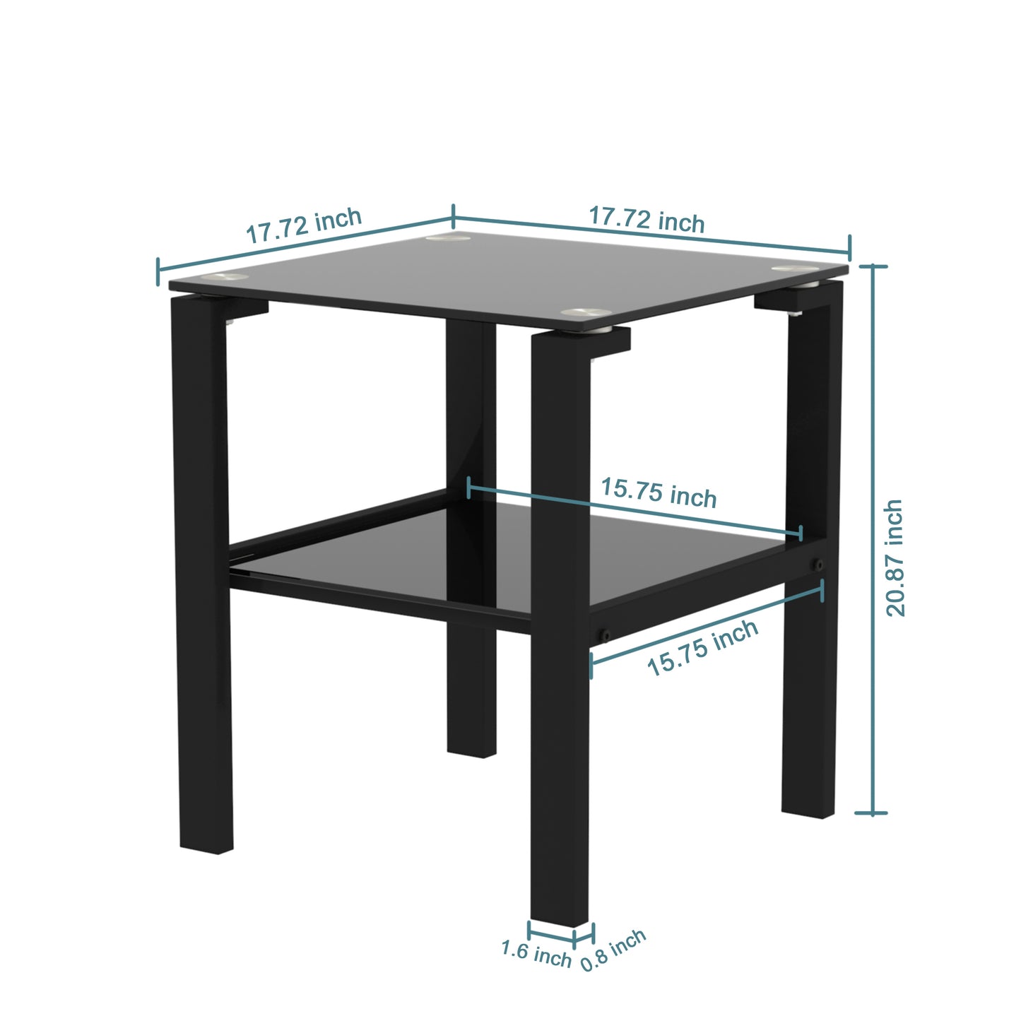 Sleek Modern Black Glass Coffee Table for Living Room