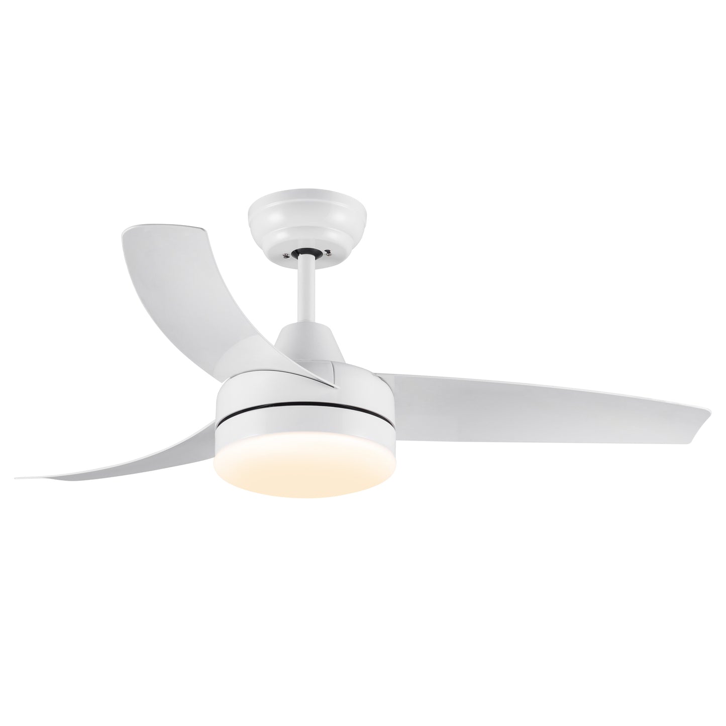 42-inch White ABS Blade LED Ceiling Fan with Integrated Lighting