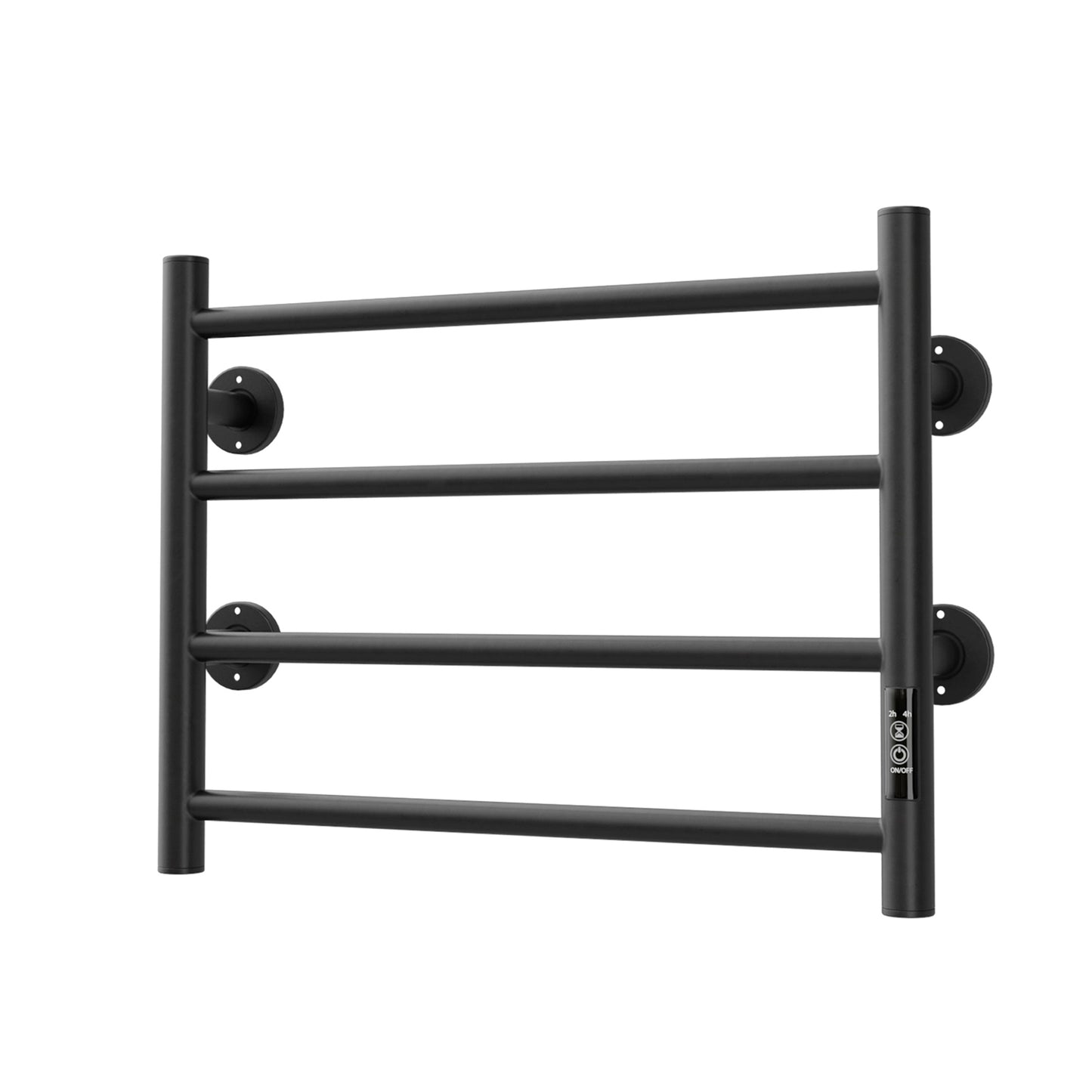 Wall-Mounted Electric Black Heated Towel Warmer with Stainless Steel (4 Bars)