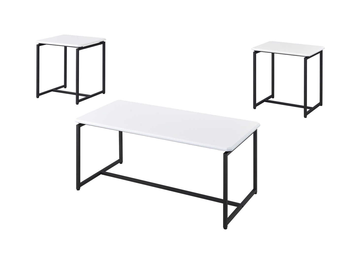 Elegant Carbon Fiber 3-Piece Coffee Table and End Table Set