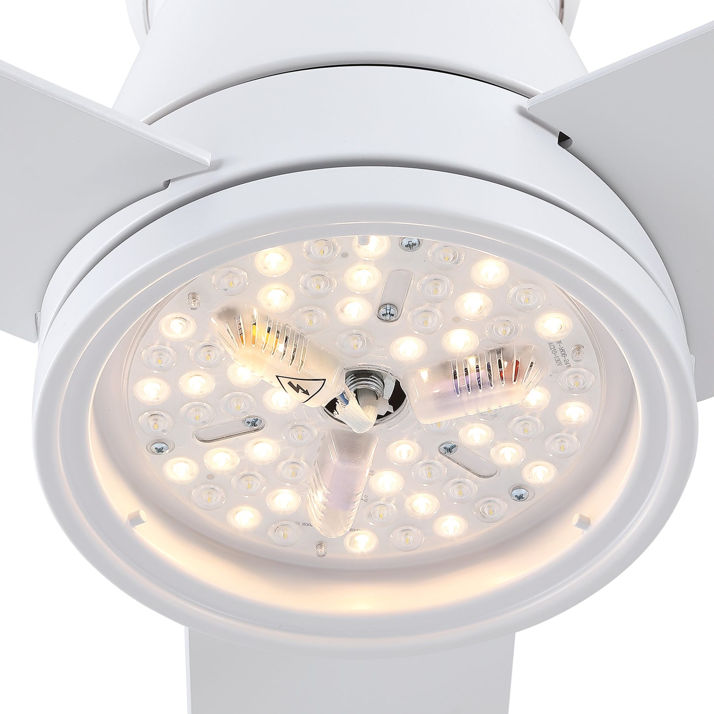 YUHAO 48 White Low Profile Ceiling Fan with LED Lights