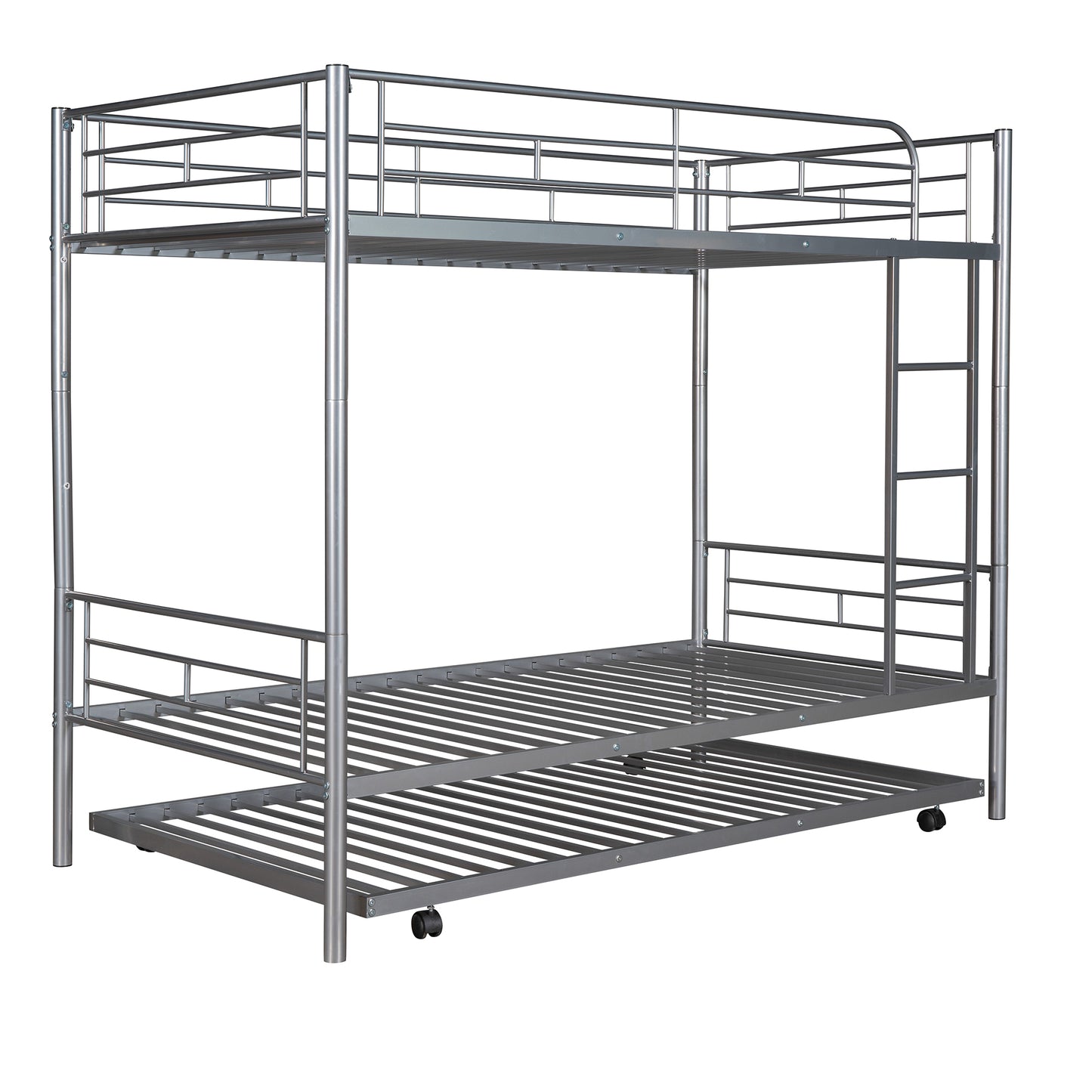 Convertible Twin Metal Bunk Bed With Trundle