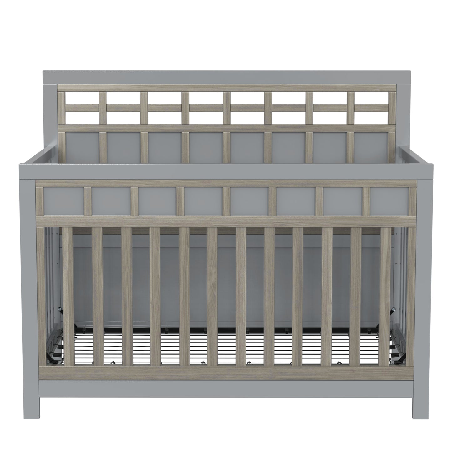 3 Pieces Nursery Sets Baby Crib and Changer Dreeser with Removable Changing Tray Bedroom Sets Gray