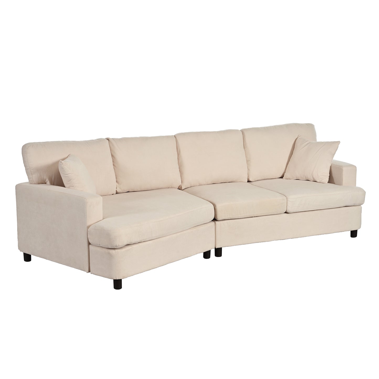 U_STYLE 3 Seat Streamlined Sofa with Removable Back and Seat Cushions and 2 pillows, for Living Room, Office, Apartment