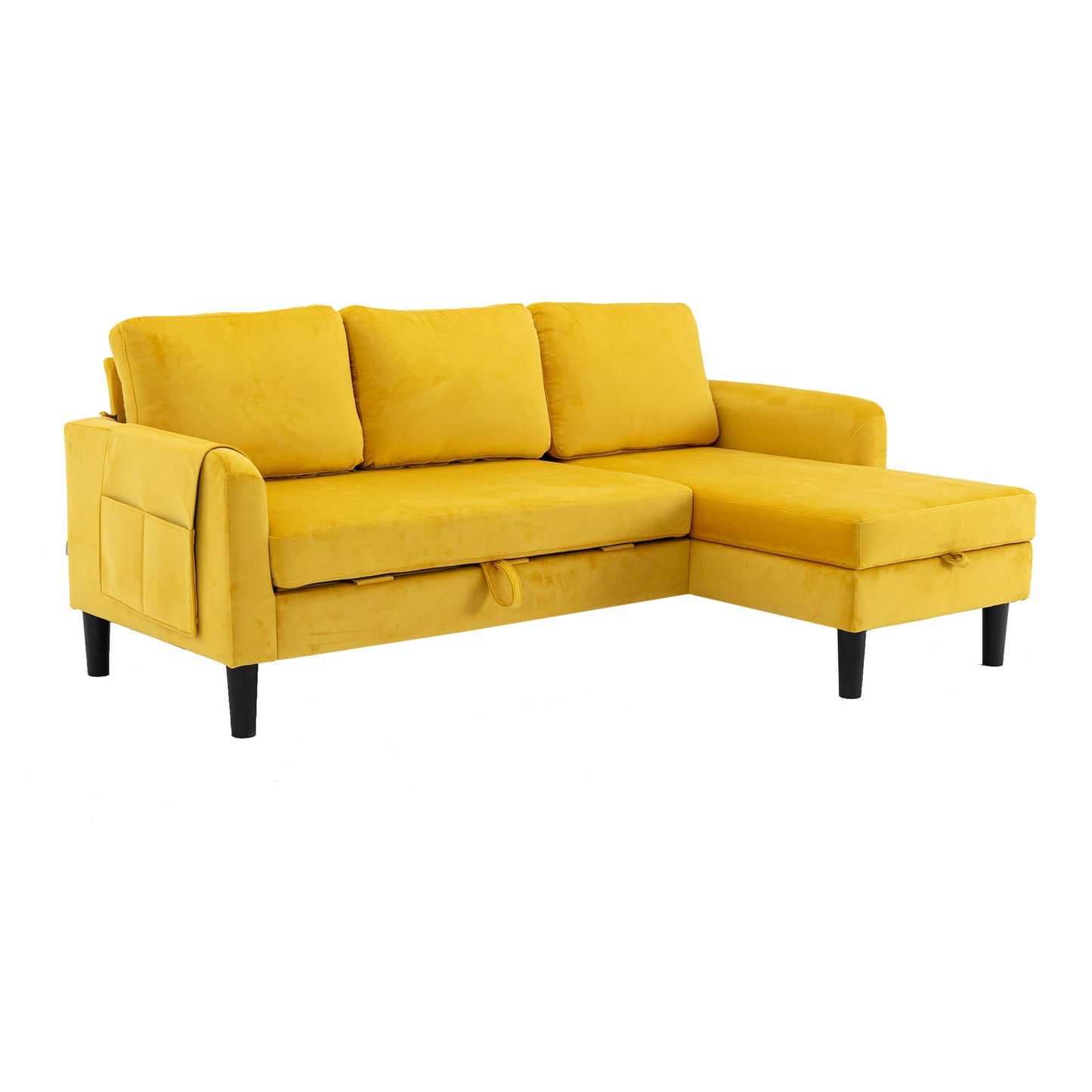 UNITED WE WIN Sectional Sofa Reversible Sectional Sleeper Sectional Sofa with Storage Chaise