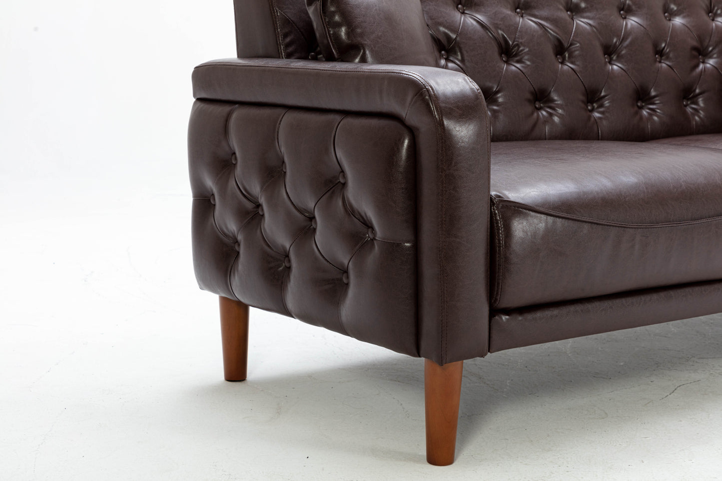 Luxurious Brown PU Leather Sofa - 2047 Edition